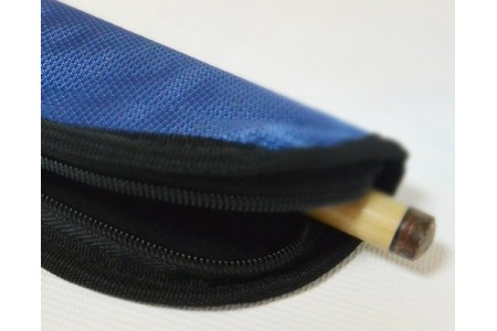 Чехол для цельного кия, мягкий, торцевая застежка, ручка, 1 карман, цвет: черный, синий